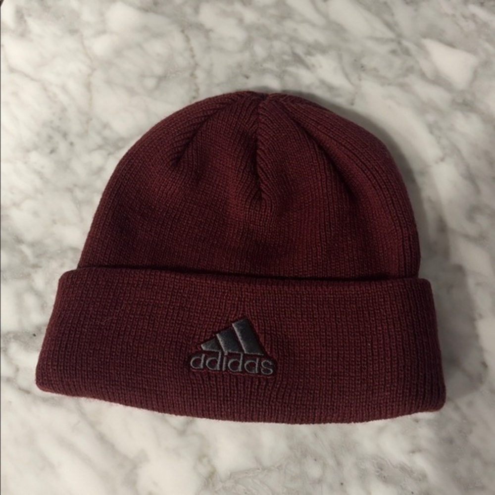 Adidas Burgundy Knit Beanie
